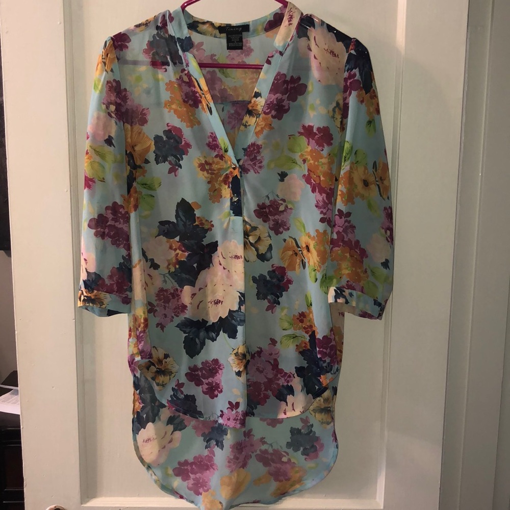 Sheer Floral Blouse